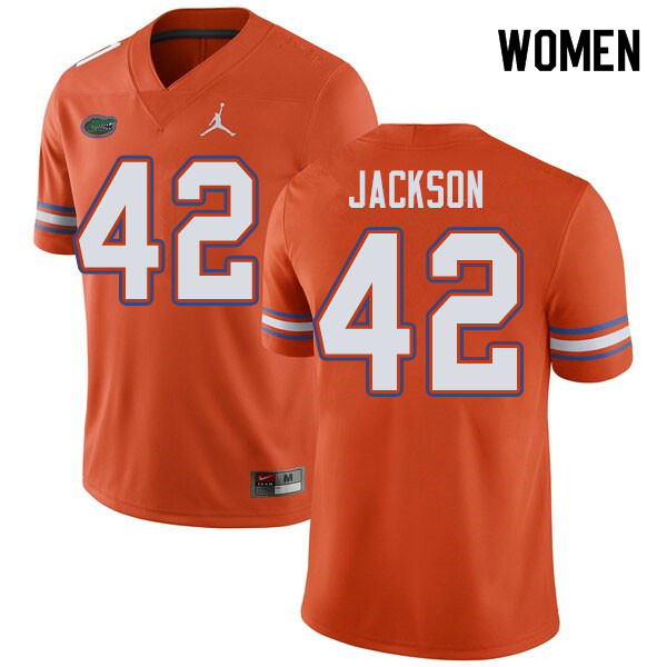 Jordan Brand Women #42 Jaylin Jackson Florida Gators College Football Jerseys Sale-Orange